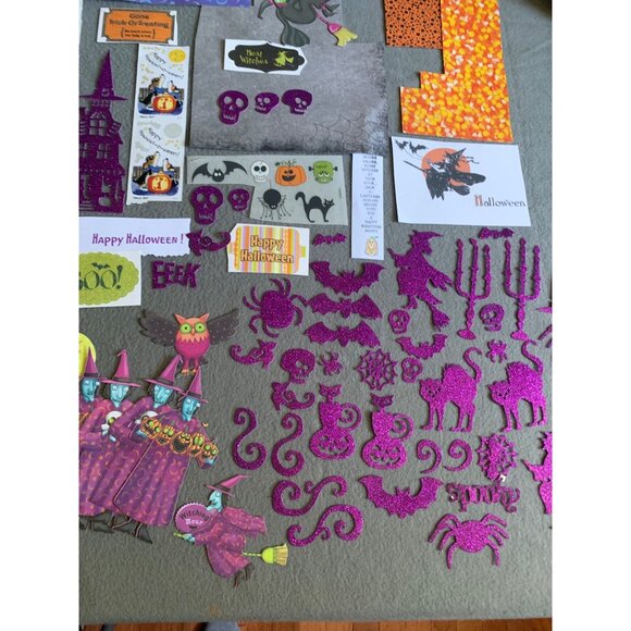 Deluxe Halloween Craft Kit With Glitter Stickers Paper Cutouts & Cards - Picture 3 of 14